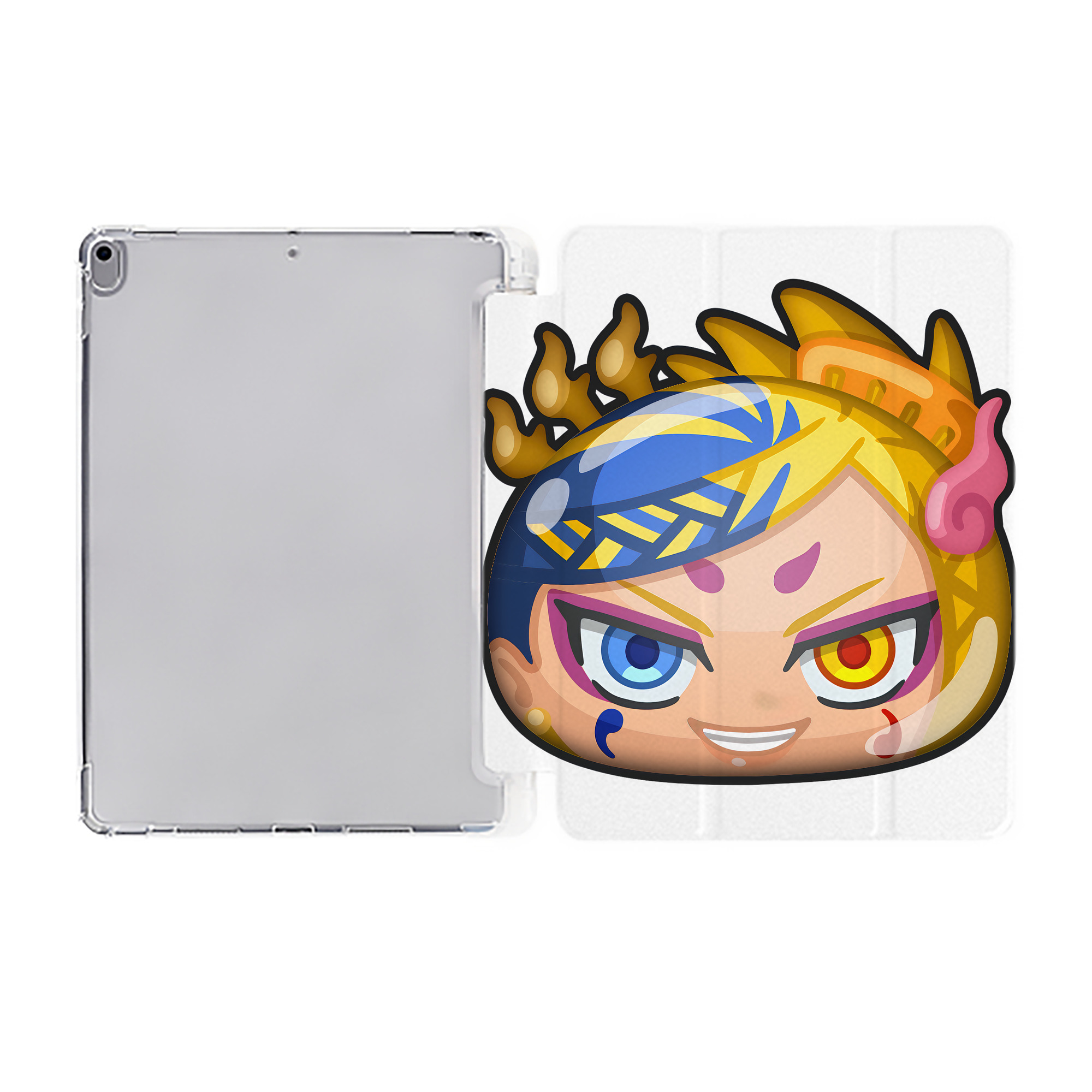 （画像用） 妖怪ウォッチ Yo-kai Watch IPad ケース ペン収納付き 三つ折りスタンド PUレザー×シリコン 対応機種9.5/10.5/10.9インチ